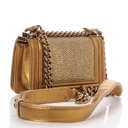 Chanel Galuchat Stingray Mini Boy Flap Gold 3 of 8