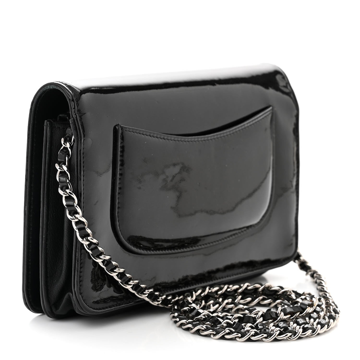 Chanel Patent Strass Wallet On Chain WOC Black 3 of 13