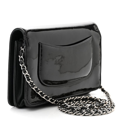 Chanel Patent Strass Wallet On Chain WOC Black 3 of 13