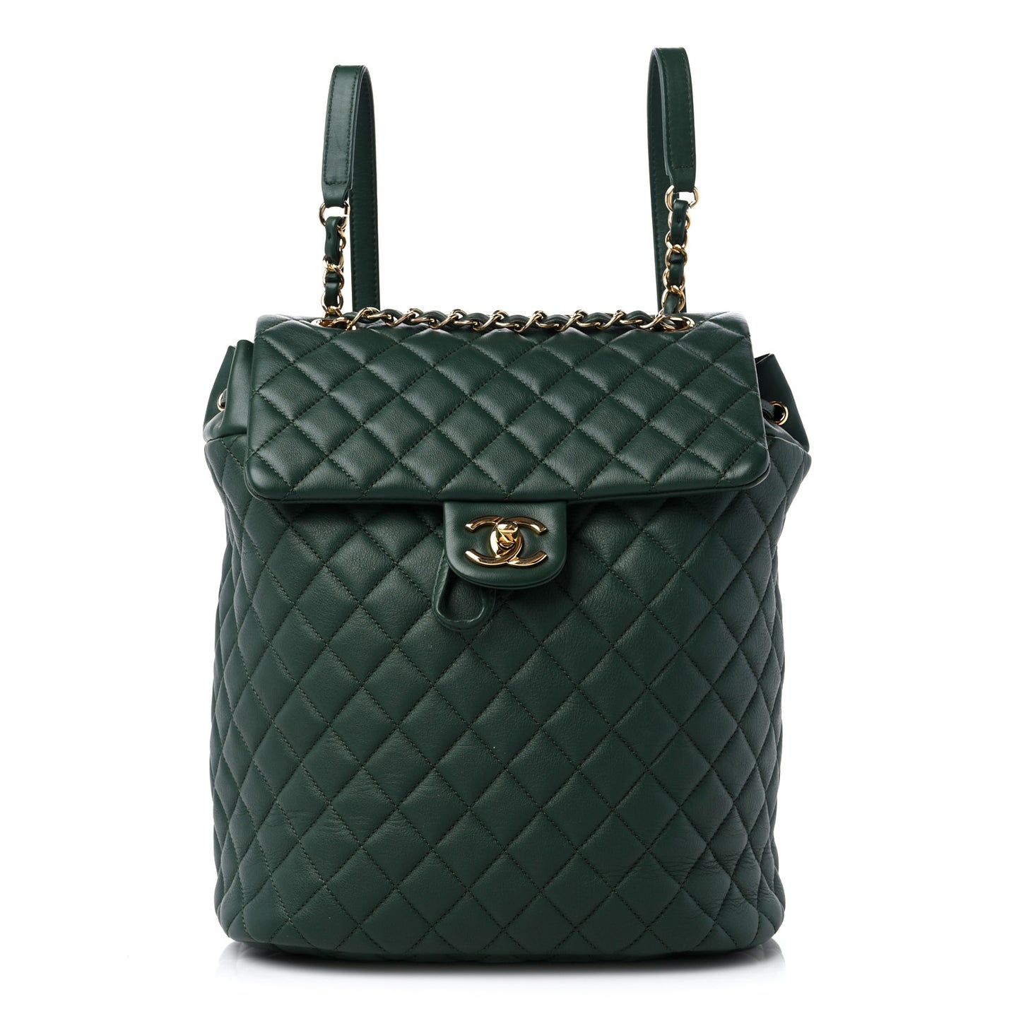 Calfskin Quilted Large Urban Spirit Backpack Dark Green
