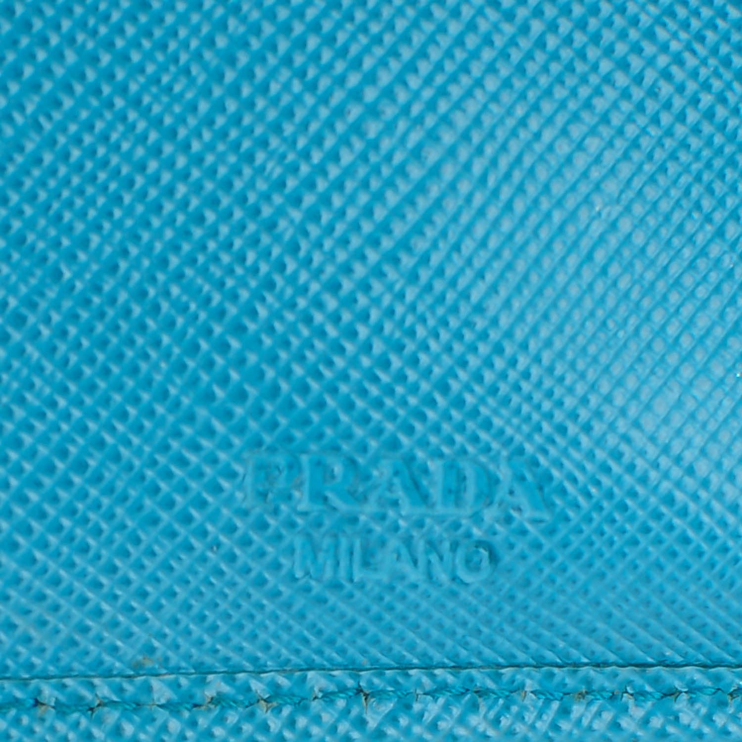 Prada Saffiano Metal Continental Flap Wallet Turchese 6 of 9
