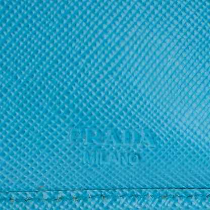 Prada Saffiano Metal Continental Flap Wallet Turchese 6 of 9