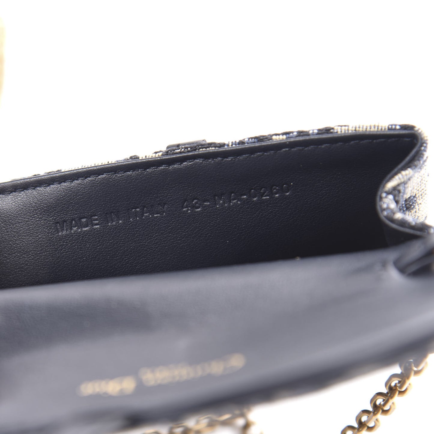 Oblique Nano Saddle Chain Pouch Blue