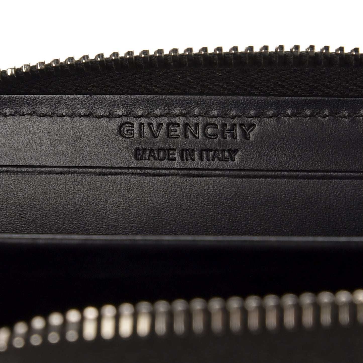 Calfskin Logo Print Mini Zip Wallet Black
