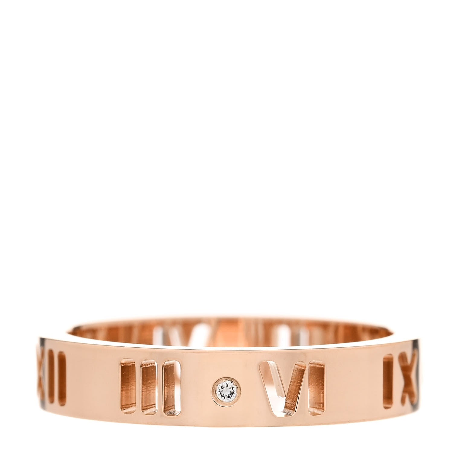 Tiffany 18K Rose Gold Diamond Atlas Pierced Ring 47 4.25 1 of 4