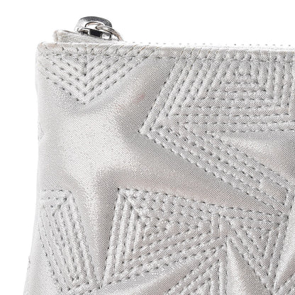 Chanel Metallic Lambskin Star Embossed Coin Purse Case Light Silver 12 of 13