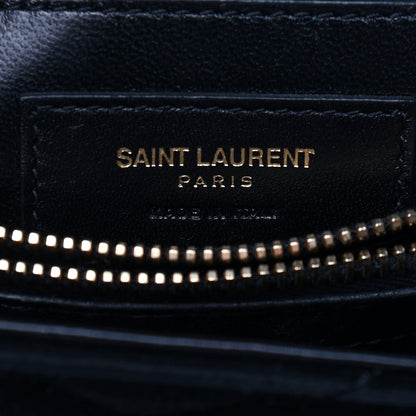 Saint Laurent Velvet Y Quilted Monogram Small Loulou Chain Satchel Black 5 of 9