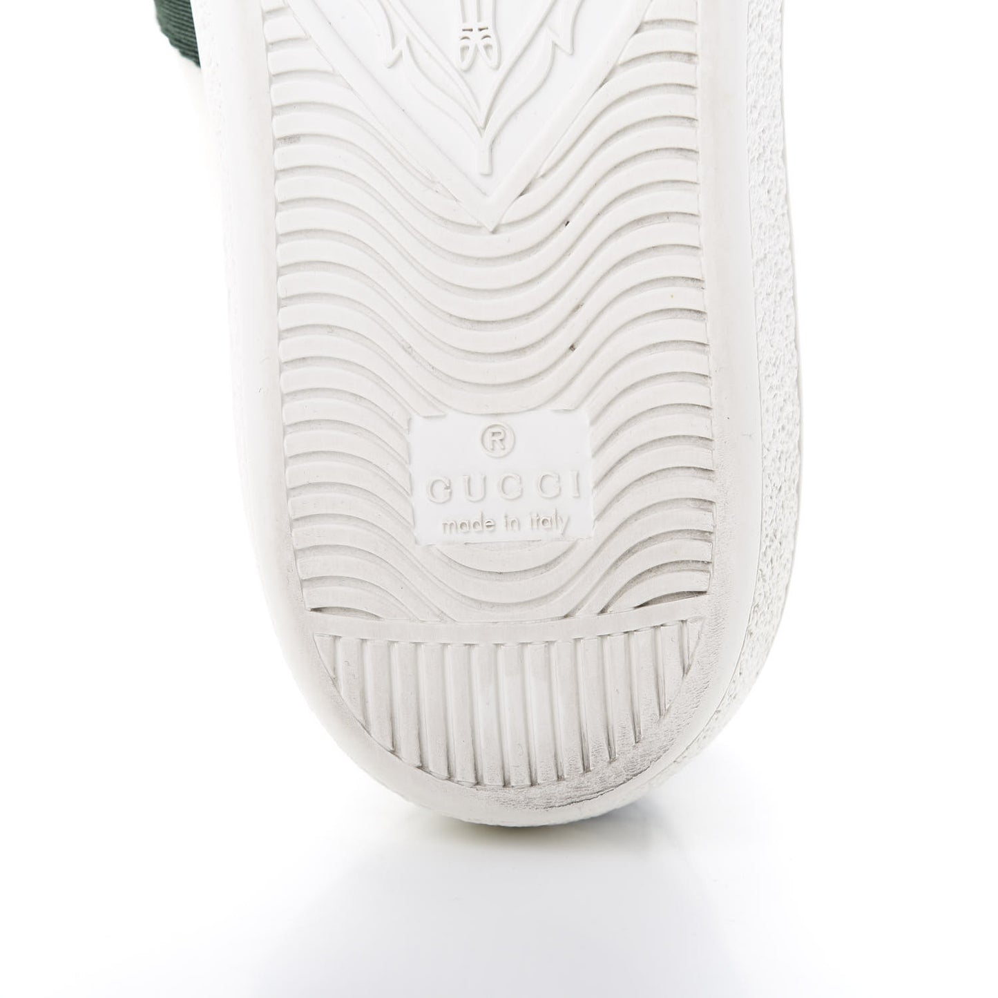 Calfskin Crocodile Web Ace Sneakers 37.5 White Green