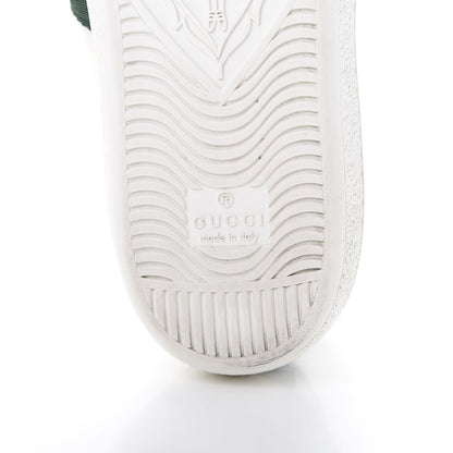 Gucci Calfskin Crocodile Web Ace Sneakers 37.5 White Green 6 of 8