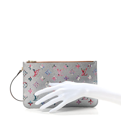 Louis Vuitton Metallic Monogram LV Garden Neverfull MM GM Pochette Silver 2 of 6