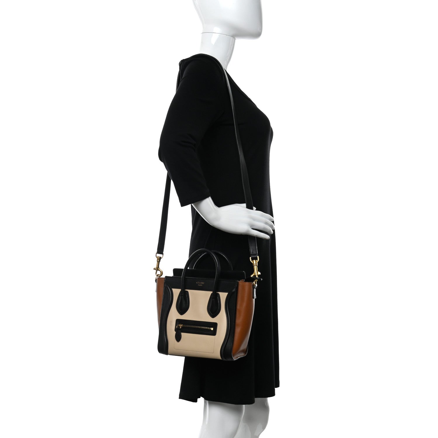 Celine Smooth Calfskin Nano Tri-Color Luggage White 3 of 9