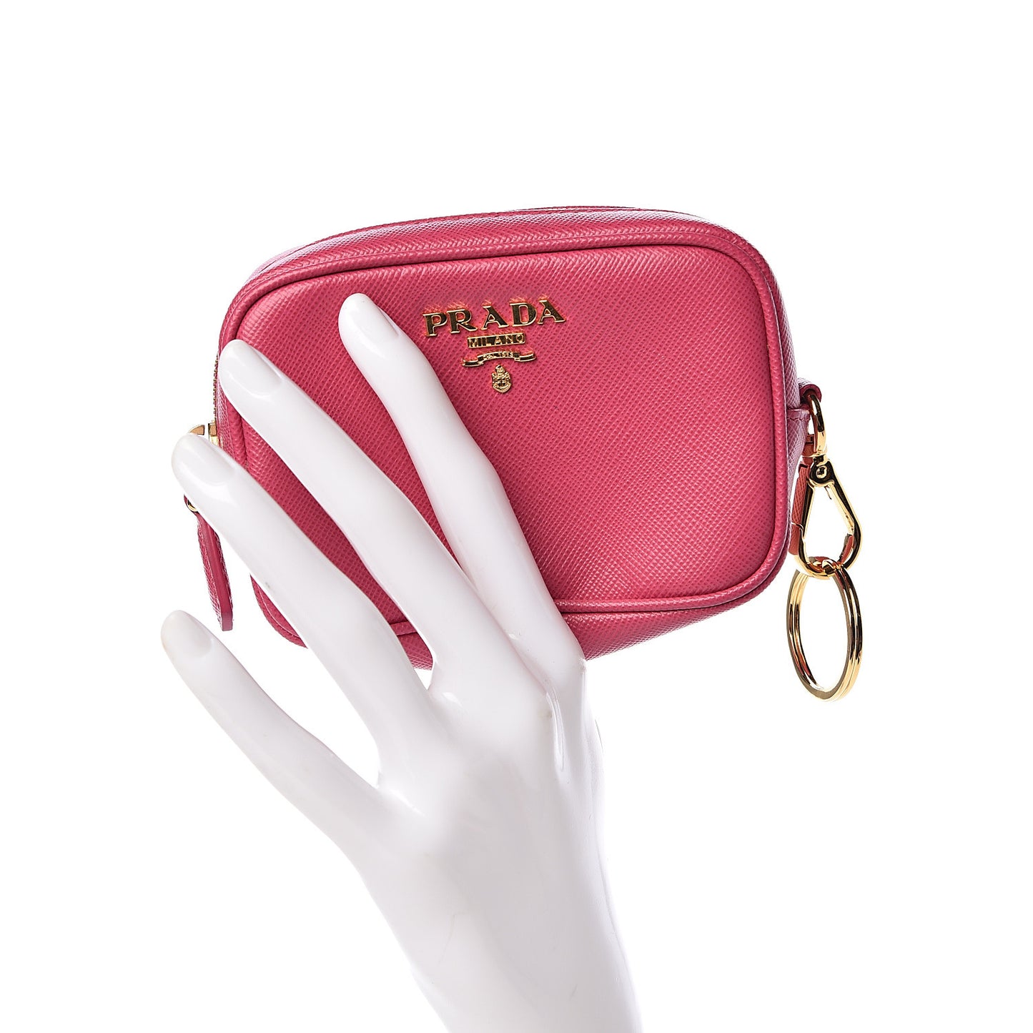 Saffiano Metal Coin Purse Fuxia