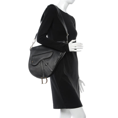 Christian Dior Calfskin Baudrier Saddle Bag Black 2 of 7