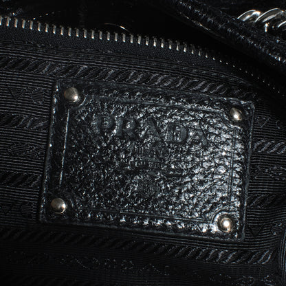 Prada Cervo Lux Chain Shoulder Bag Black 8 of 9