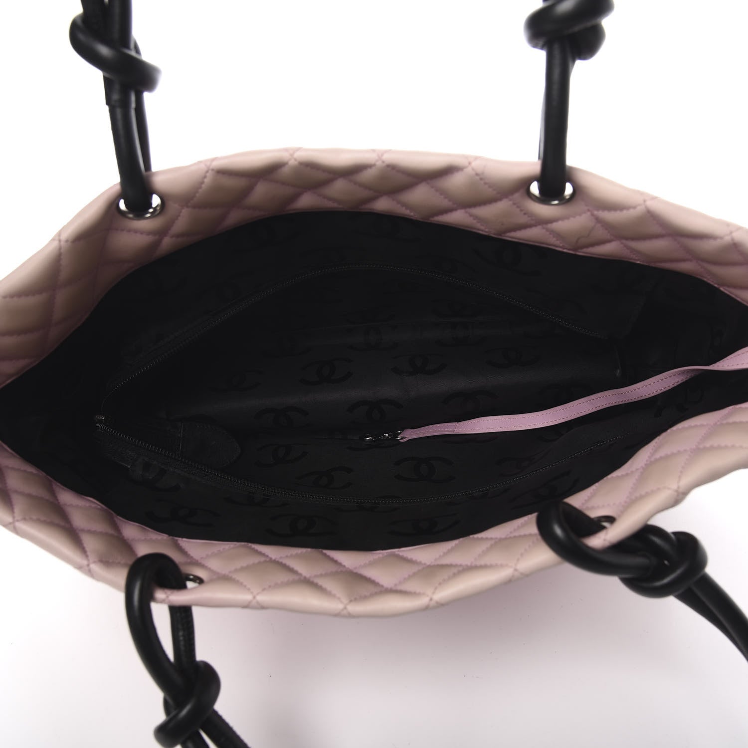 Chanel Calfskin Quilted Large Cambon Tote Pink Black 6 of 12