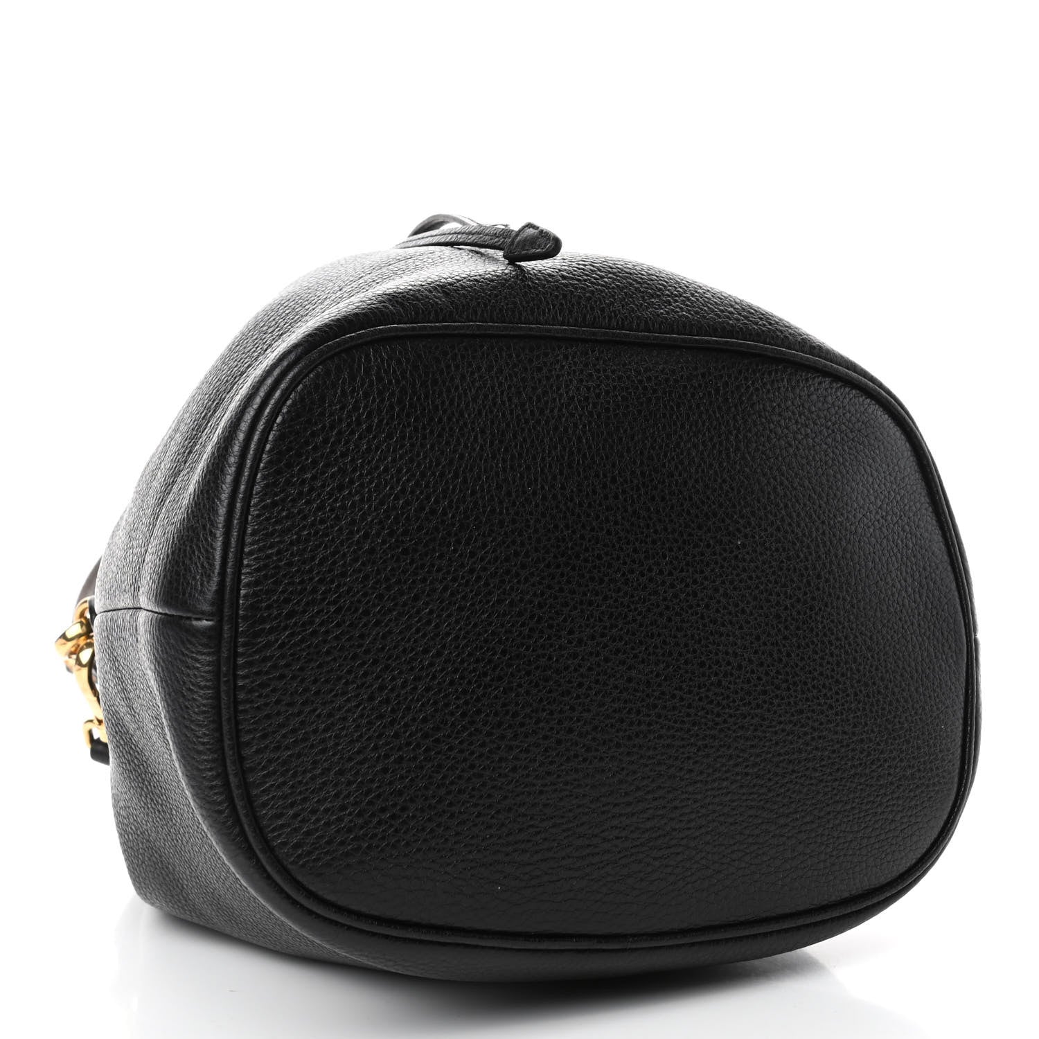 Prada Vitello Daino Drawstring Bucket Black 4 of 5