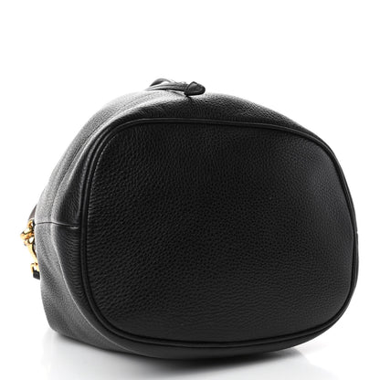 Prada Vitello Daino Drawstring Bucket Black 4 of 5