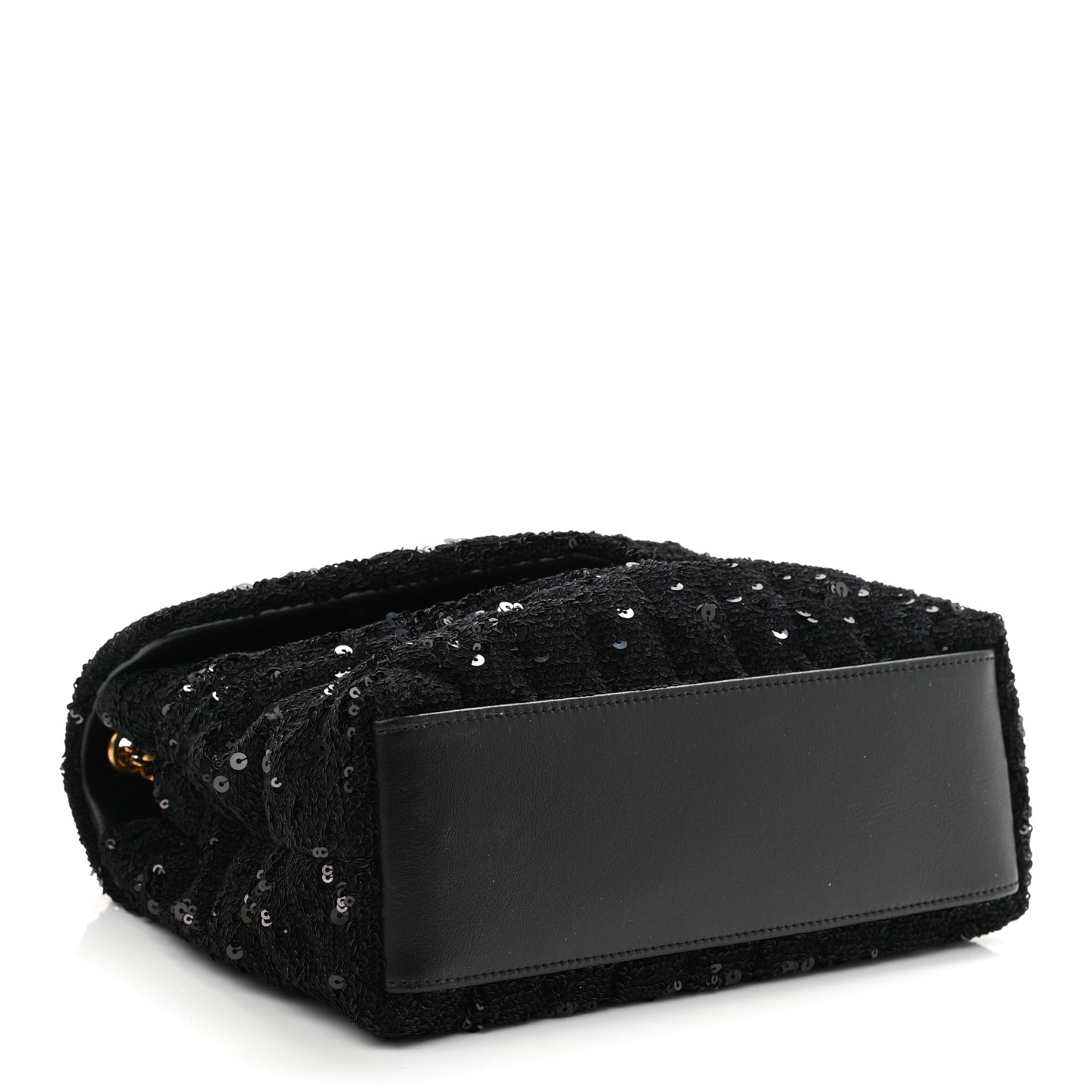 Sequin Y Quilted Monogram Small Loulou Chain Satchel Black