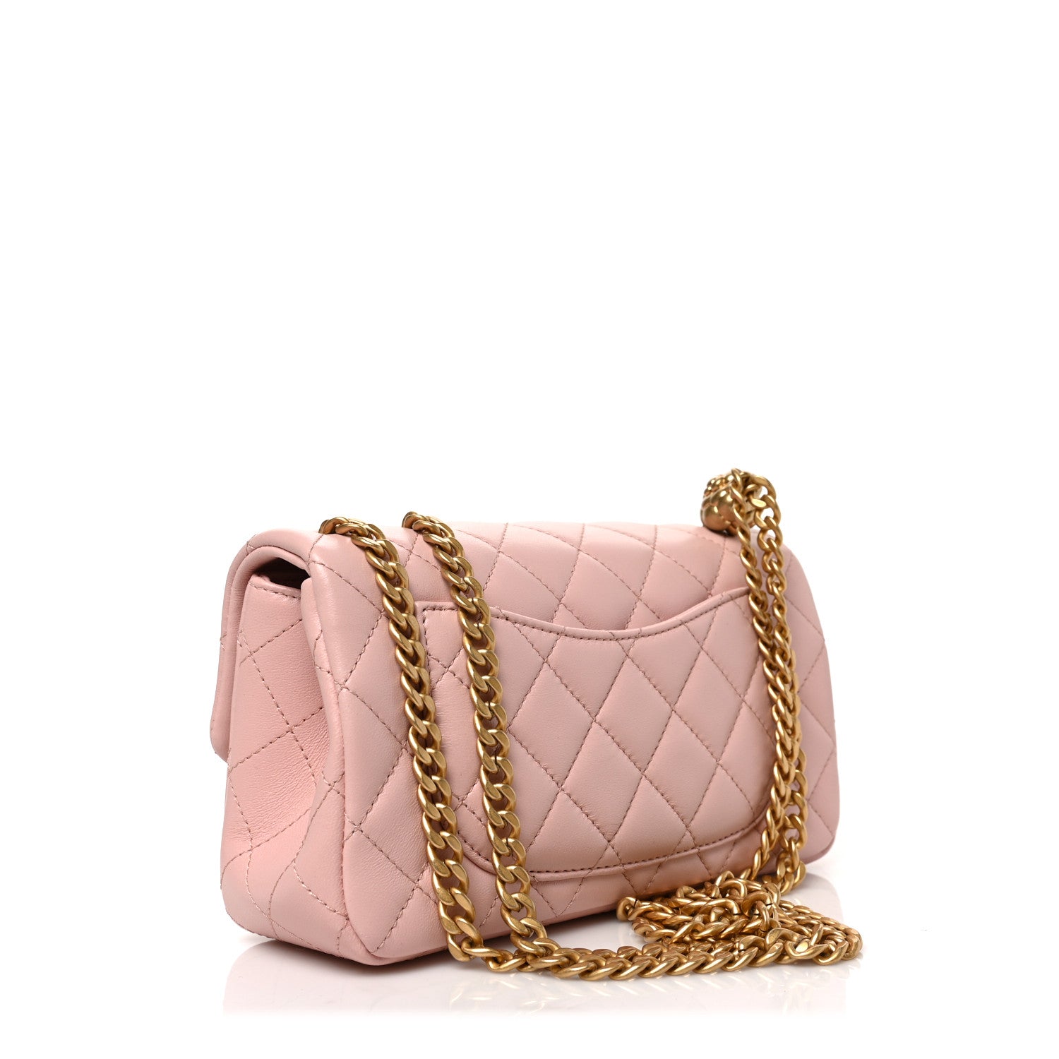 Chanel Lambskin Quilted Mini Rectangular Sweet Camellia Flap Light Pink 3 of 9