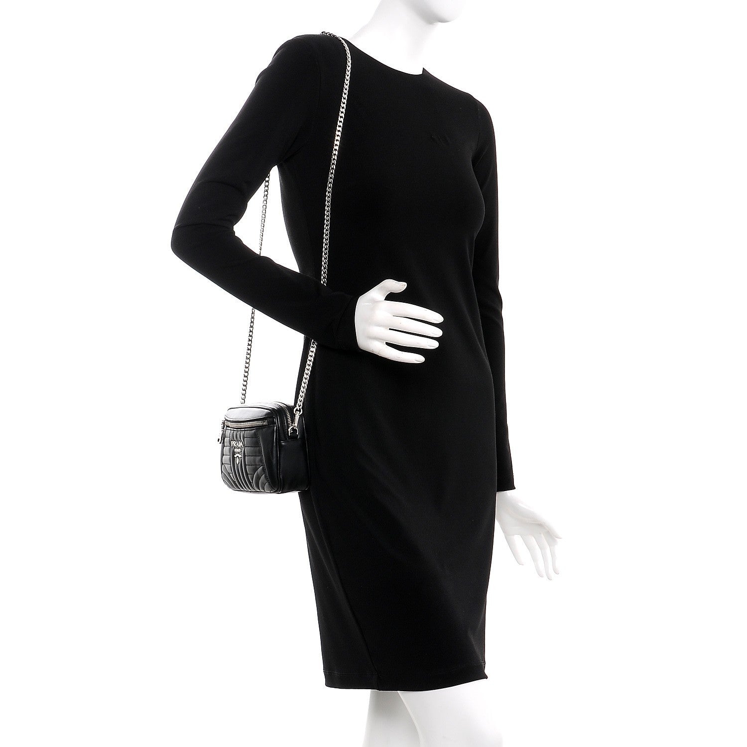 Prada Soft Calfskin Diagramme Belt Bag Black 2 of 10