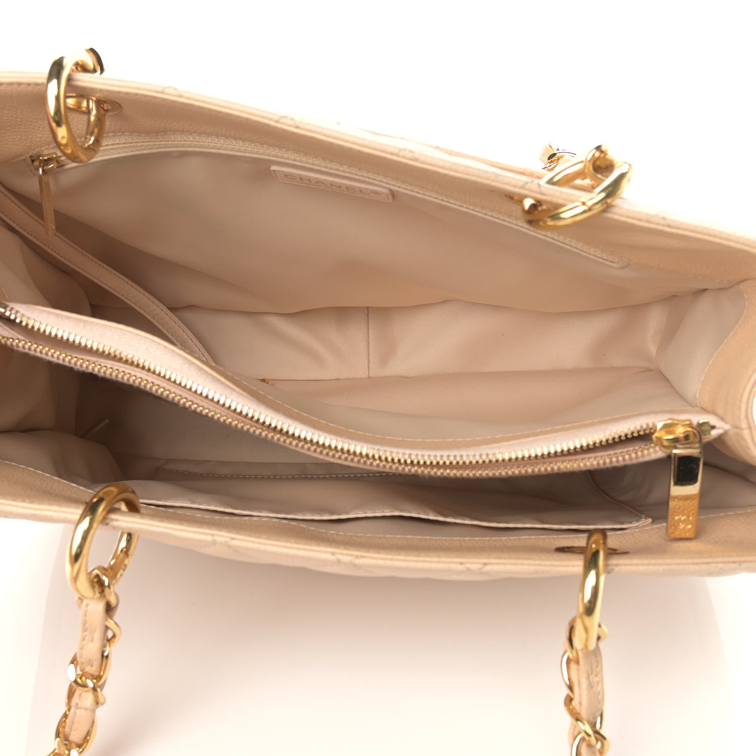 Chanel Caviar Quilted Grand Shopping Tote GST Beige Clair 5 of 13