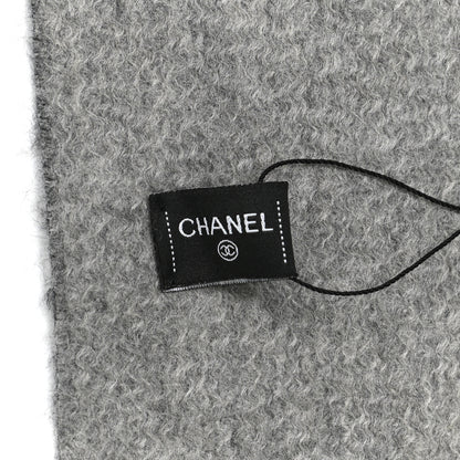Chanel Cashmere CC Fringe Stole Grey Dark Grey 3 of 3