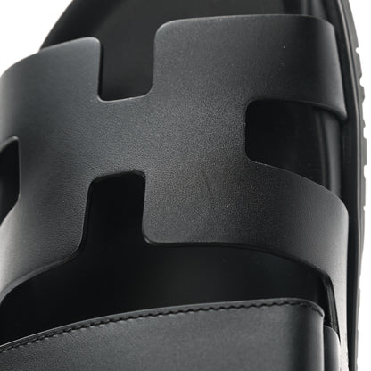 Hermes Calfskin Womens Chypre Sandals 36.5 Black 9 of 10
