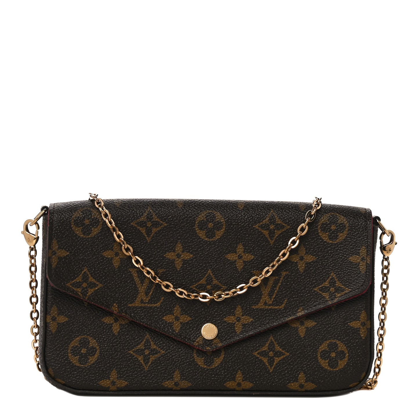 Monogram Pochette Felicie Chain Wallet Fuchsia