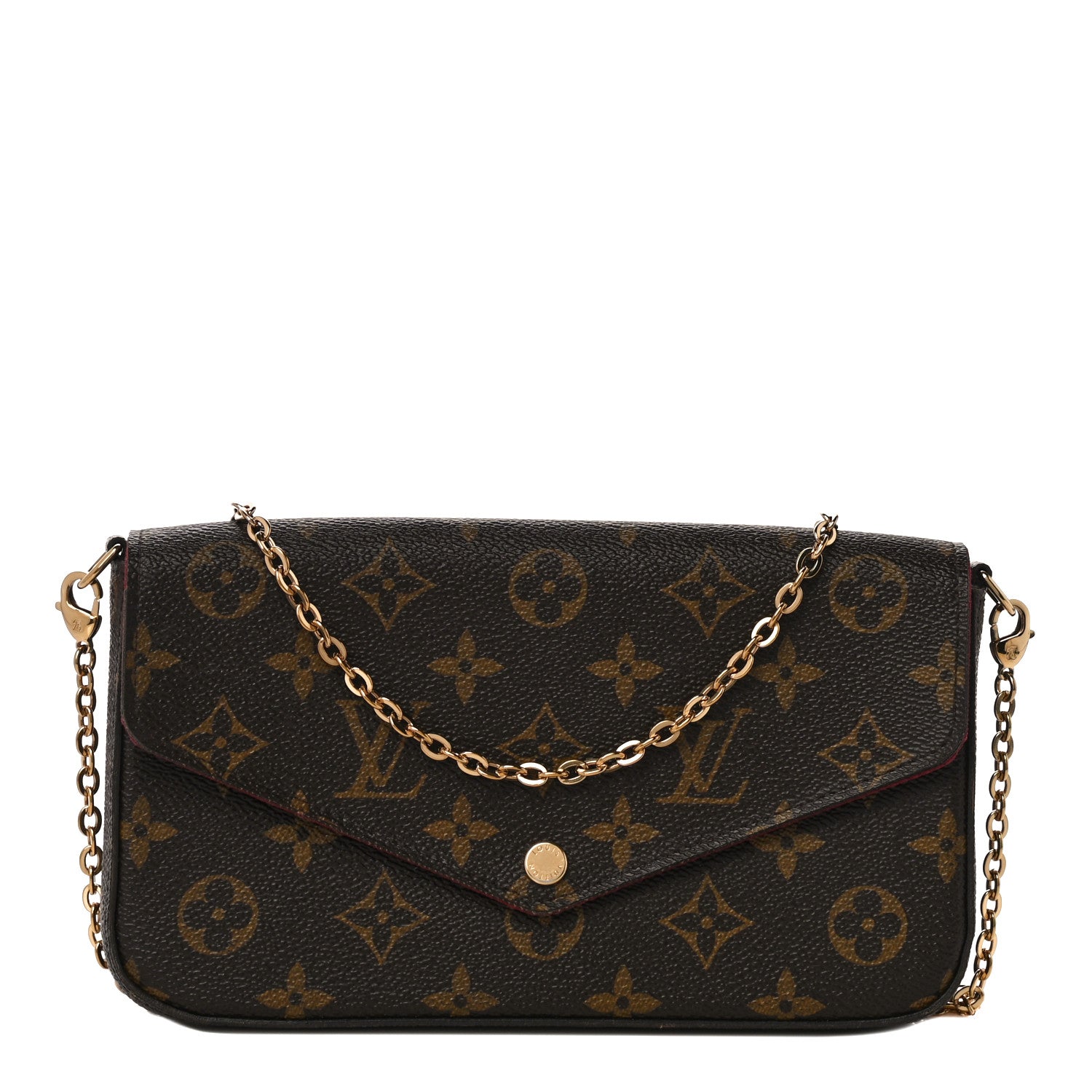 Louis Vuitton Monogram Pochette Felicie Chain Wallet Fuchsia 3 of 11