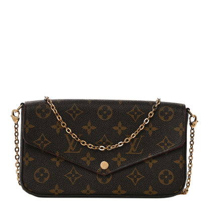 Louis Vuitton Monogram Pochette Felicie Chain Wallet Fuchsia 3 of 11