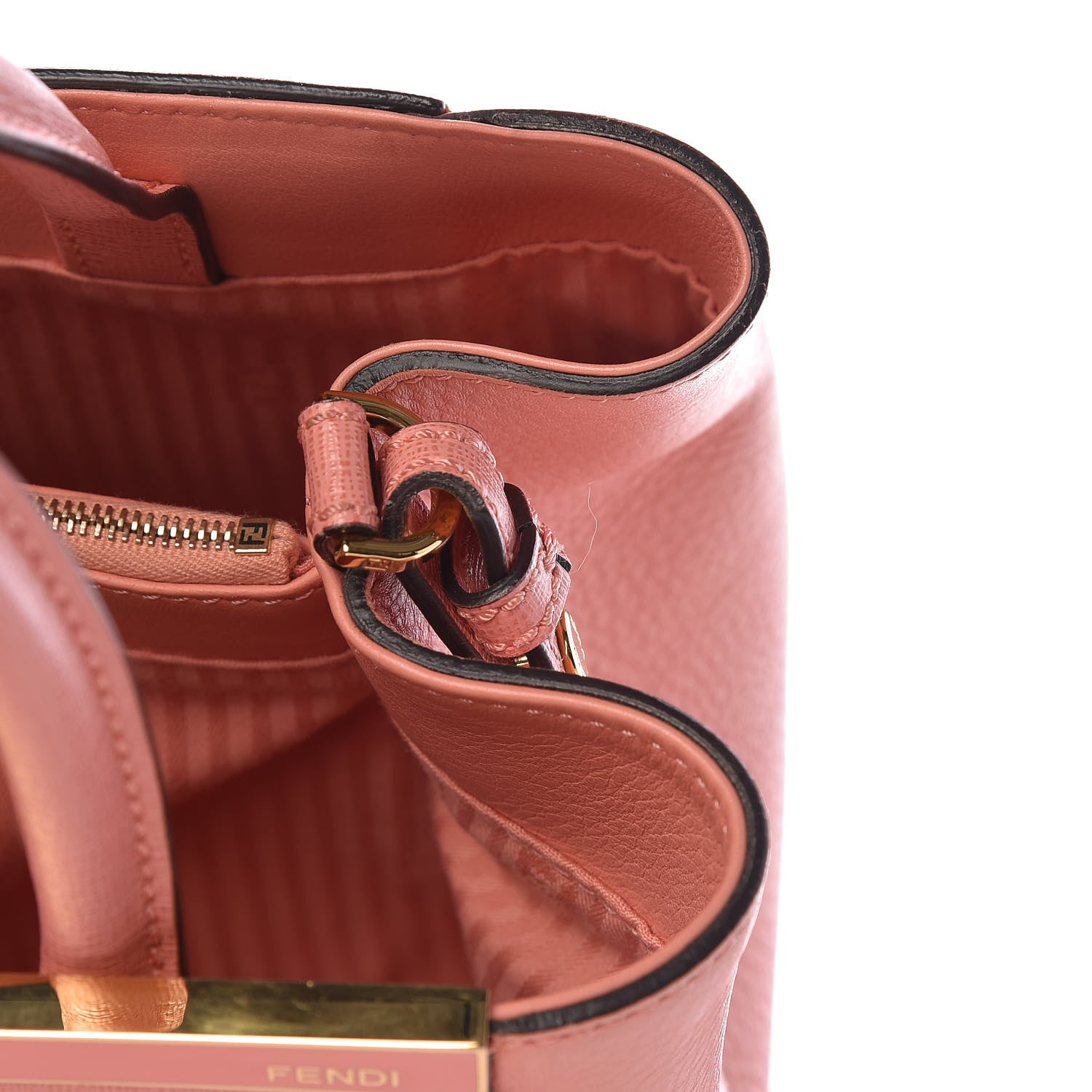 Fendi Vitello Elite Petite 2Jours Tote Pesca 14 of 17