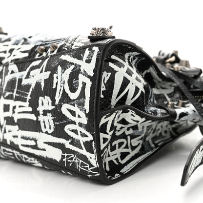 Balenciaga Agneau Arena Graffiti Neo Cagole Handbag XS Black White 11 of 11