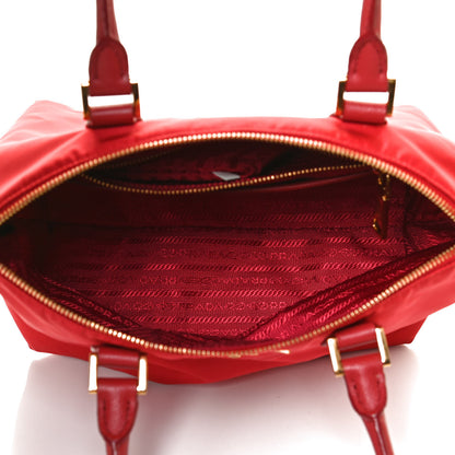 Prada Tessuto Nylon Saffiano Tote Red 4 of 13