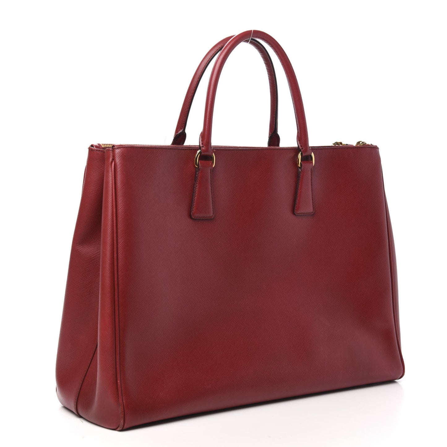Saffiano Large Galleria Double Zip Tote Fuoco