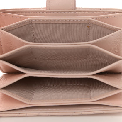 Christian Dior Lambskin Cannage Lady Dior 5-Gusset Card Holder Light Pink 5 of 11