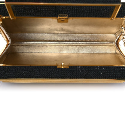 Judith Leiber Crystal Boombox Retro Minaudiere Clutch Gold Black 4 of 9