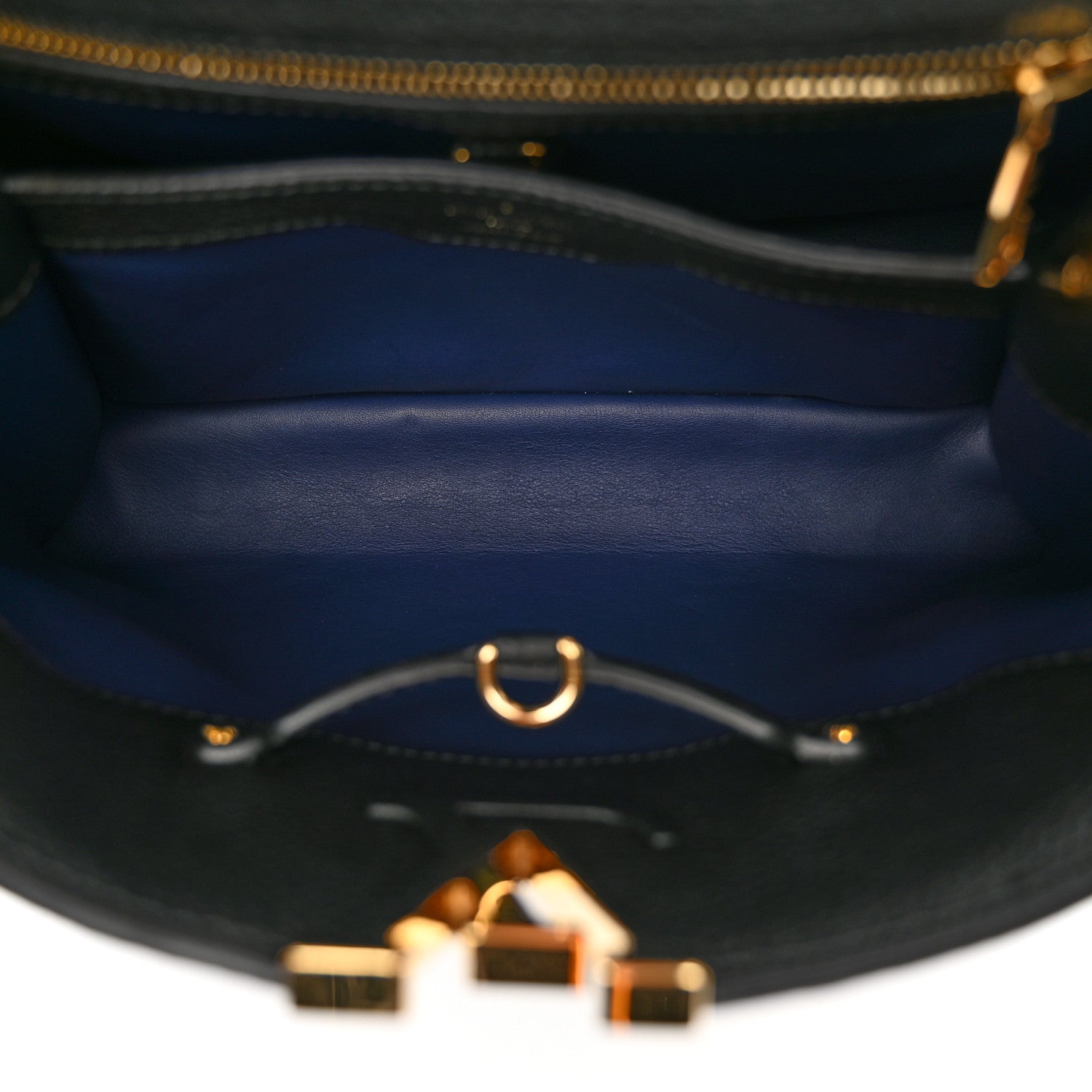 Louis Vuitton Taurillon Flower Capucines PM Black Blue 5 of 13
