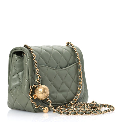 Chanel Lambskin Quilted Mini Pearl Crush Flap Green 3 of 12