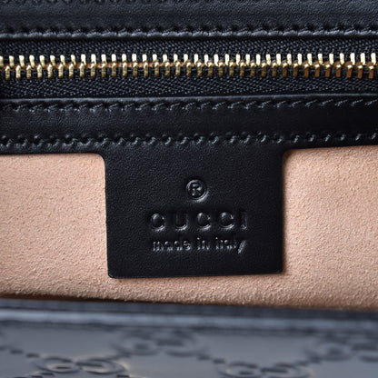 Gucci Guccissima Signature Small Padlock Top Handle Bag Black 6 of 7
