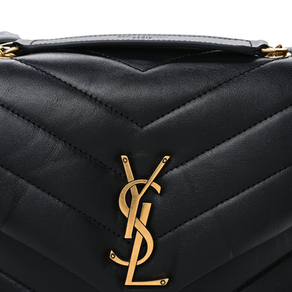 Saint Laurent Calfskin Y Quilted Monogram Small Loulou Chain Satchel Black 8 of 10