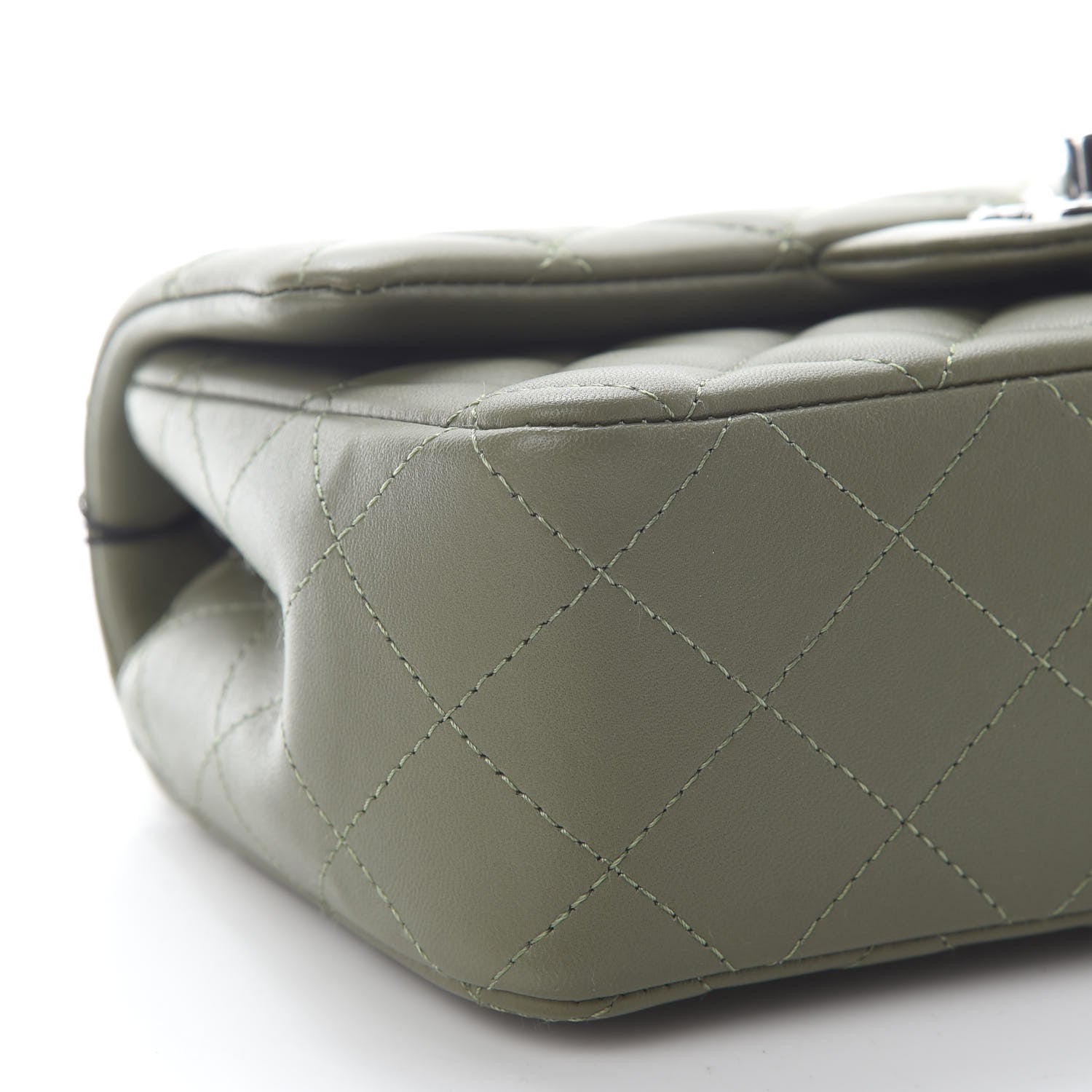 Chanel Lambskin Quilted Mini Rectangular Flap Green 7 of 8