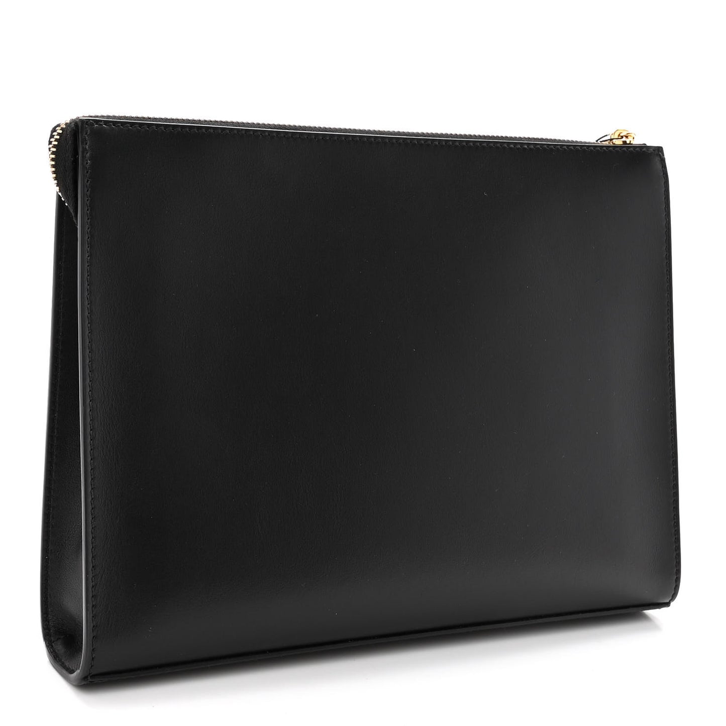 X VERSACE Vitello Grace Fendace FF Baroque Logo Large Flat Pouch Black