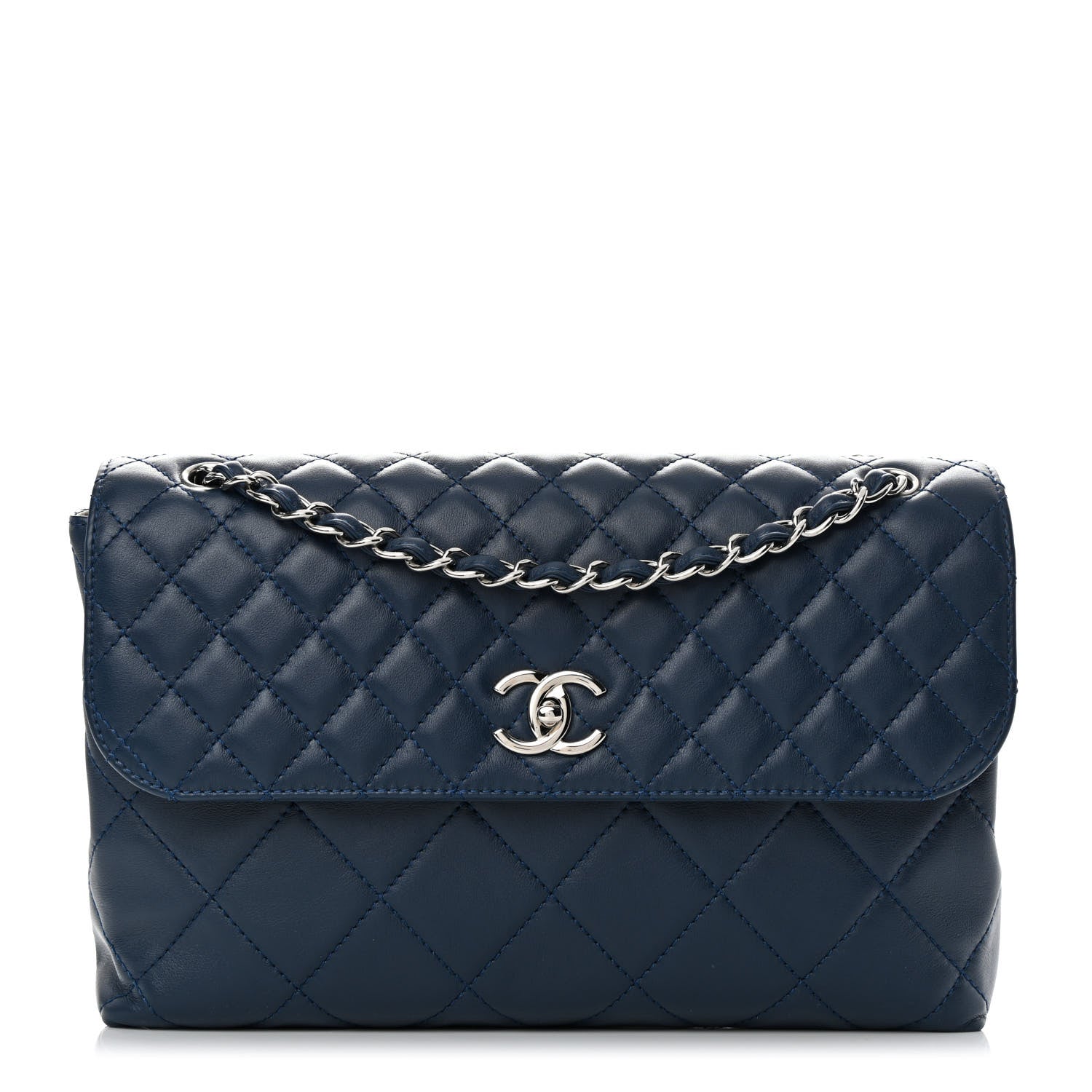 Chanel Calfskin Quilted In The Business Flap Dark Blue 1 of 12