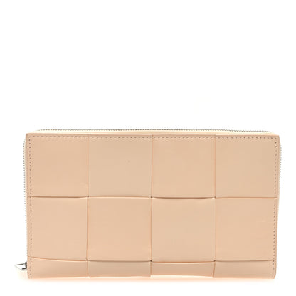 Bottega Veneta Nappa Maxi Intrecciato Zip Around Wallet Rose Mole 1 of 6