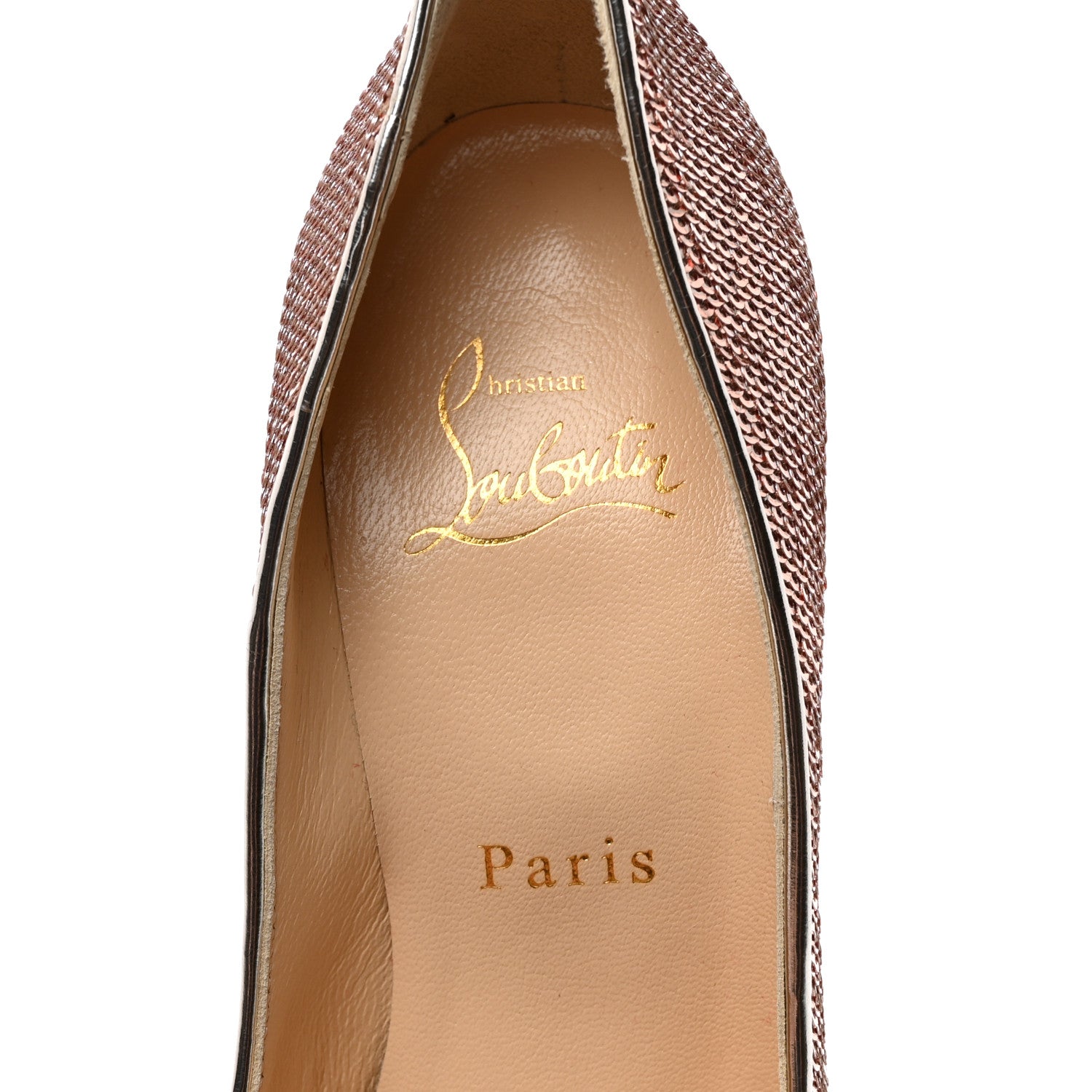 Christian Louboutin Paillettes Sirene Nappa Laminated Specchio So Kate 120 Pumps 35.5 Nude 7 of 8