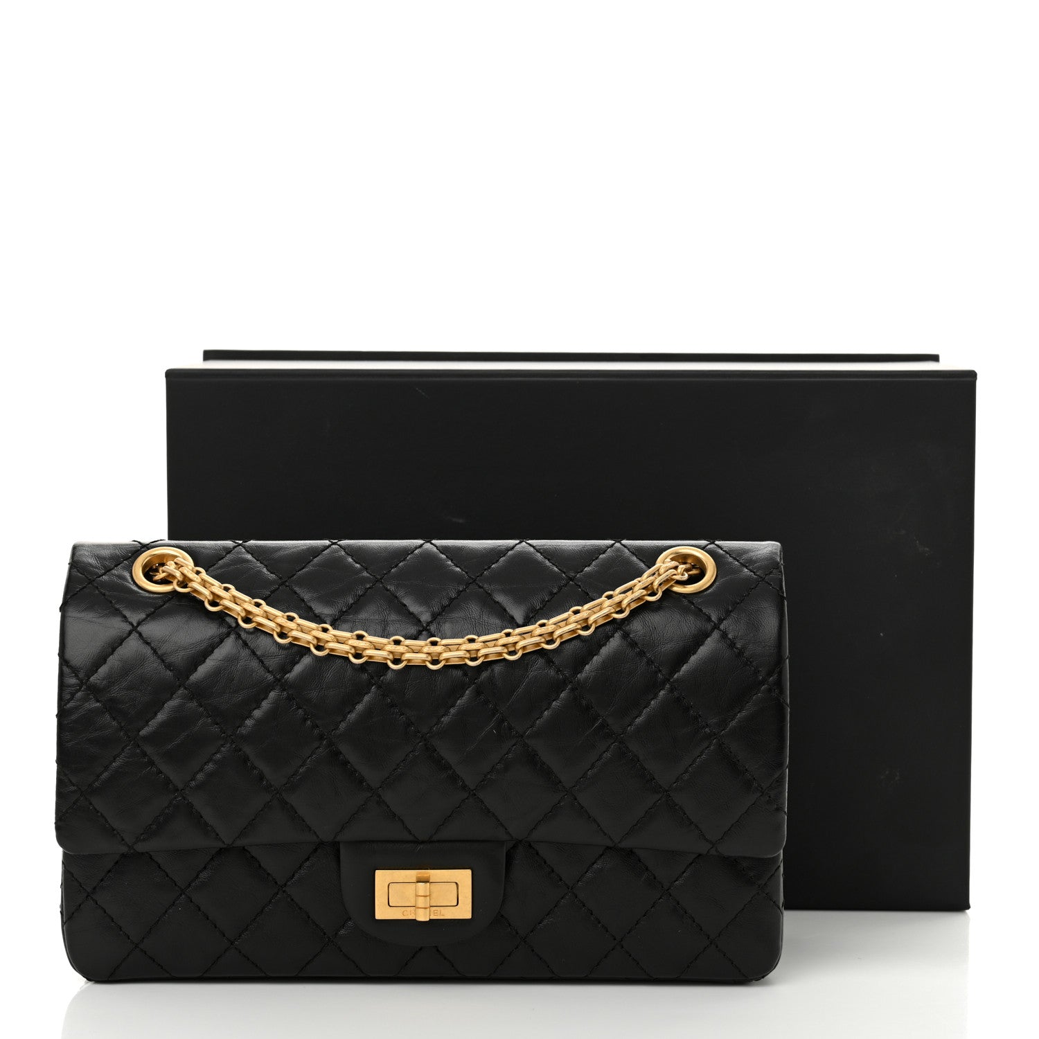 Chanel Aged Calfskin Quilted 2.55 Reissue 225 Flap Black 11 of 11