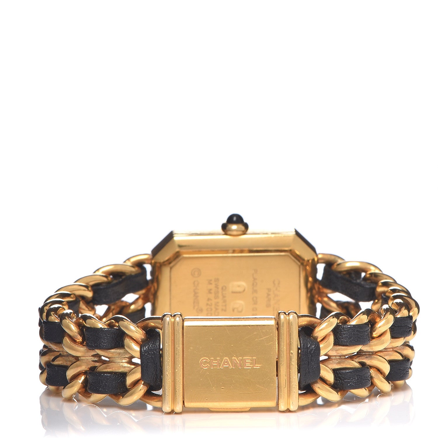 Chanel Stainless Steel Lambskin 20mm Chain Premiere Quartz Watch Gold M 4 of 9