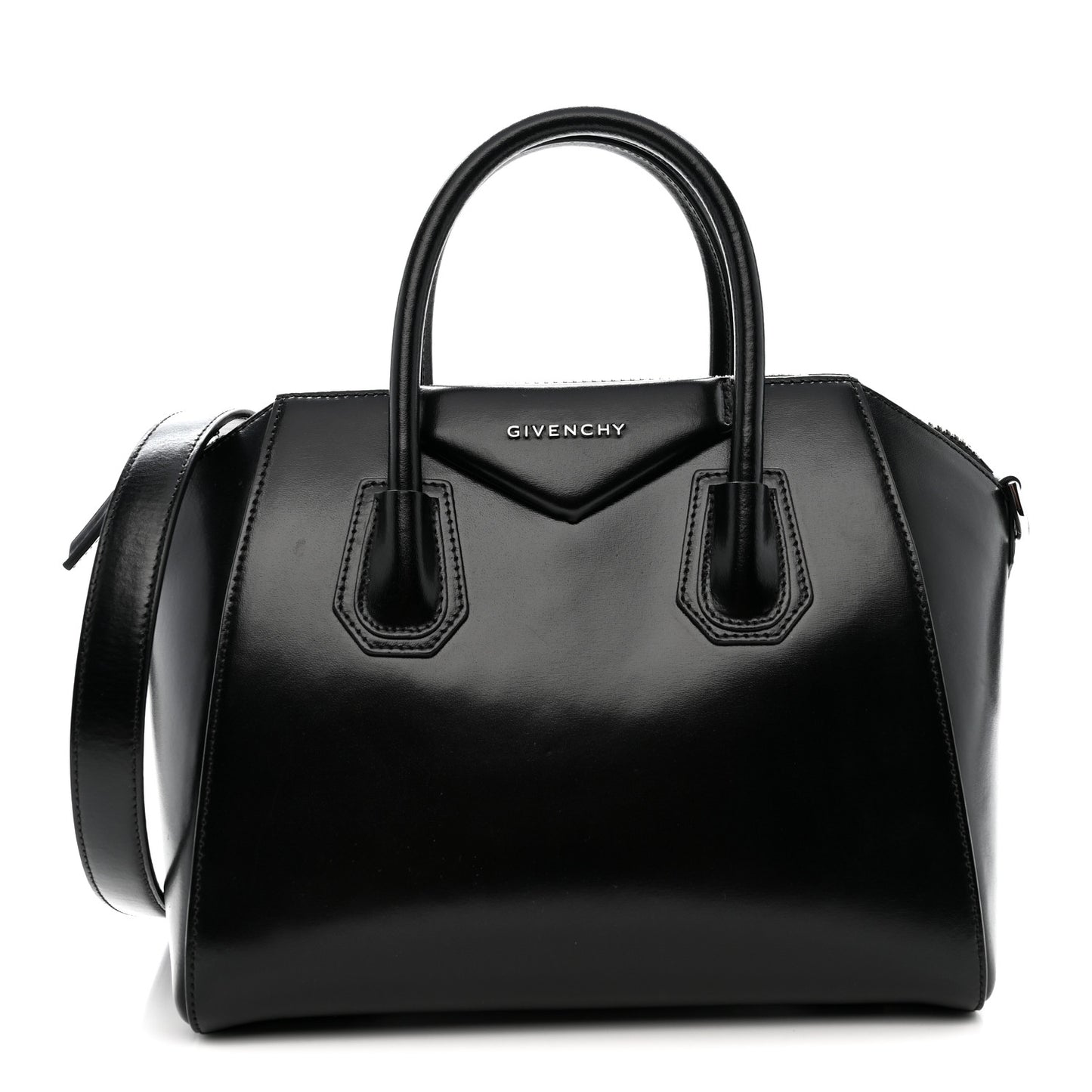 Shiny Lord Calfskin Small Antigona Black