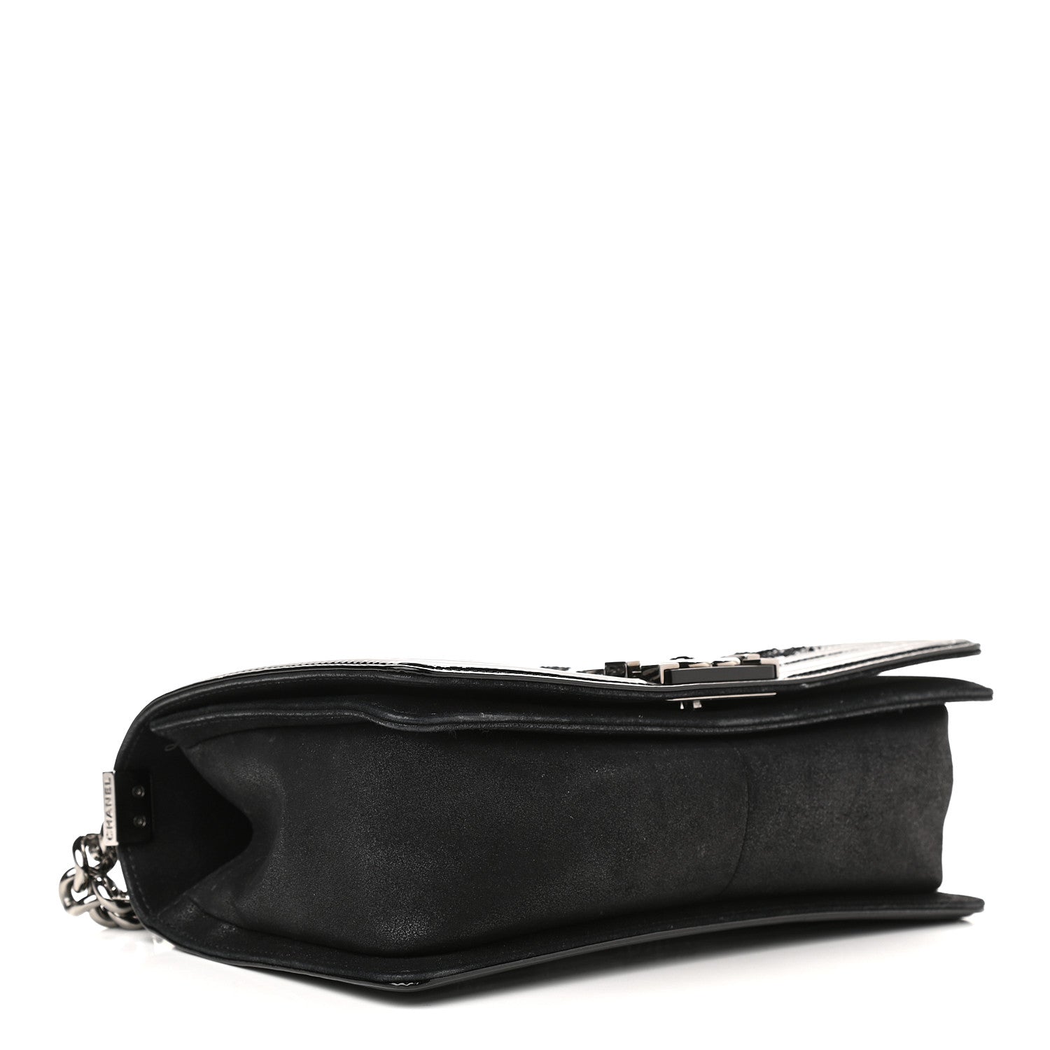 Chanel Patent Iridescent Calfskin Sequin Medium Boy Flap Bag Black 3 of 9