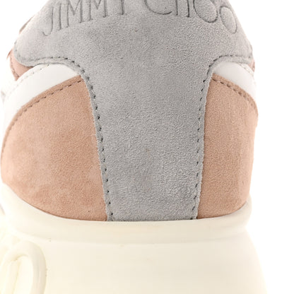 Jimmy Choo Nappa Mesh Suede Women Landon Low Top Sneakers 39.5 White Powder Pink Grey 16 of 17